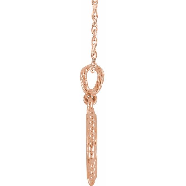 14K Rose .04 CTW Natural Diamond Cross Rope 16-18" Necklace