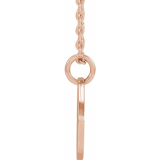 14K Rose 12.75x9.99 mm Pierced Cross 16-18" Necklace