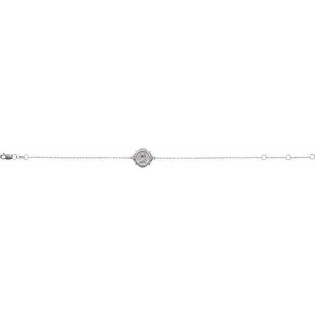 14K White Miraculous Mary Bracelet