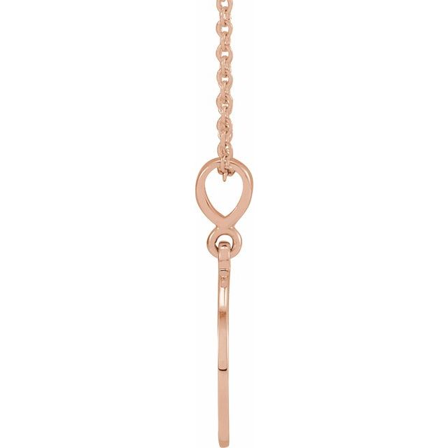14K Rose Sacred Heart 16-18" Necklace