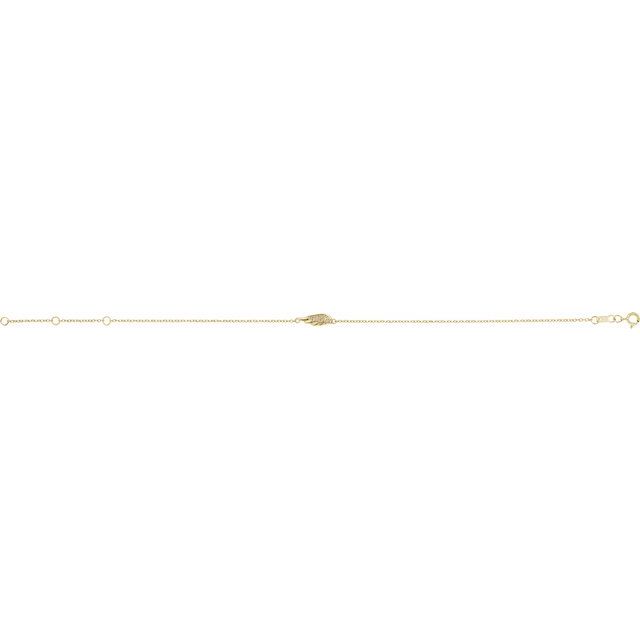 14K Yellow .015 CTW Natural Diamond Angel Wing 6 1/2-7 1/2" Bracelet