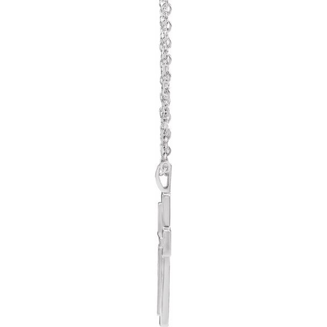 Sterling Silver Textured Cross 18" Necklace