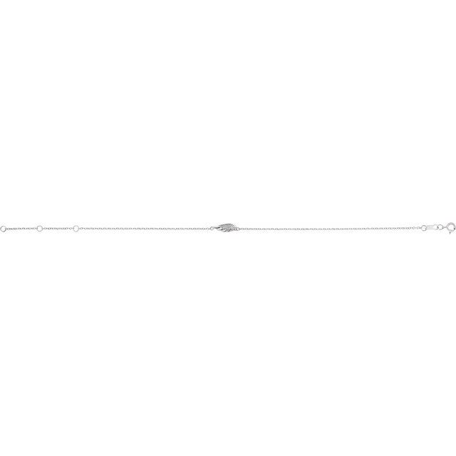 14K White .015 CTW Natural Diamond Angel Wing 6 1/2-7 1/2" Bracelet
