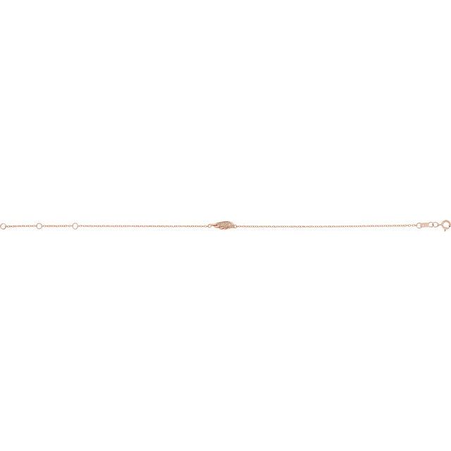 14K Rose .015 CTW Natural Diamond Angel Wing 6 1/2-7 1/2" Bracelet