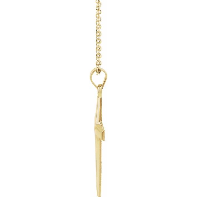 14K Yellow Cross 18" Necklace
