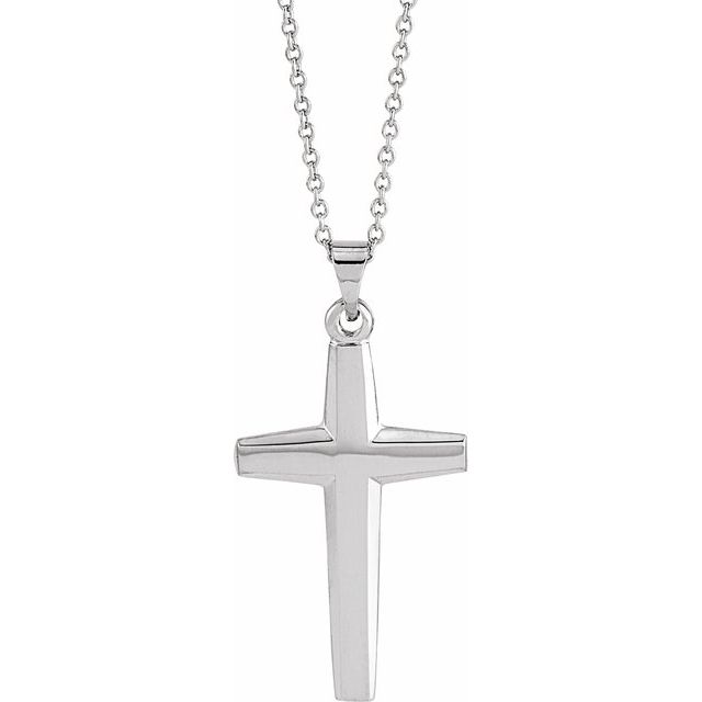 Sterling Silver Cross 18" Necklace