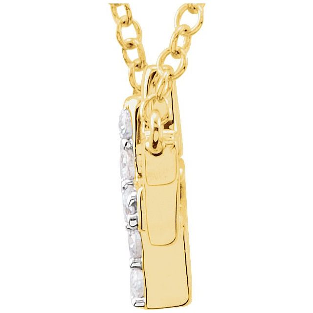 14K Yellow 1/5 CTW Natural Diamond Double Sideways Cross 16-18" Necklace