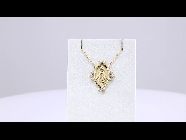 14K Yellow 1/5 CTW Natural Diamond Miraculous 16" Necklace