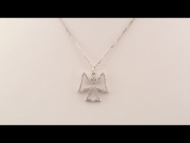 14K White 1/3 CTW Natural Diamond Angel 16" Necklace