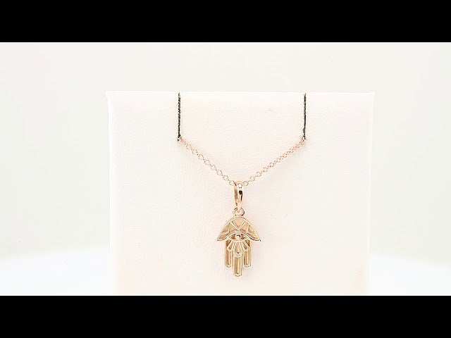14K Rose Hamsa 16-18" Necklace