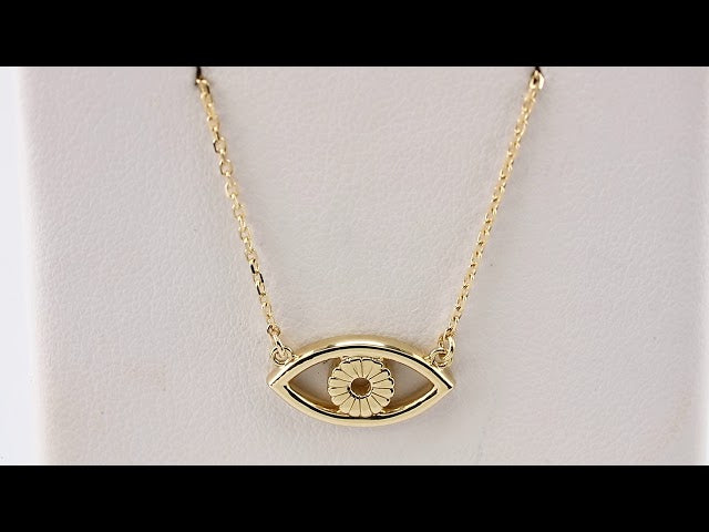 14K Yellow Evil Eye 16" Necklace