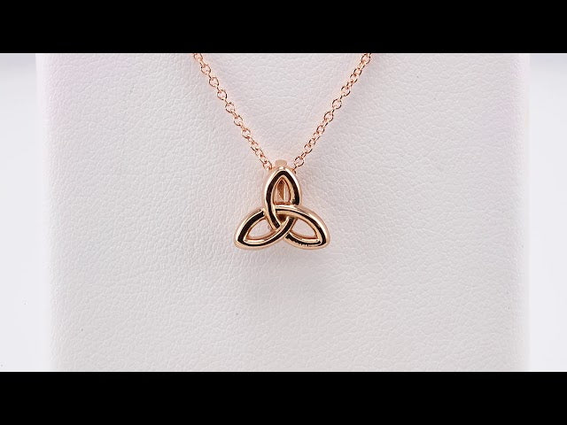 14K Rose Celtic-Inspired Trinity 16-18" Necklace